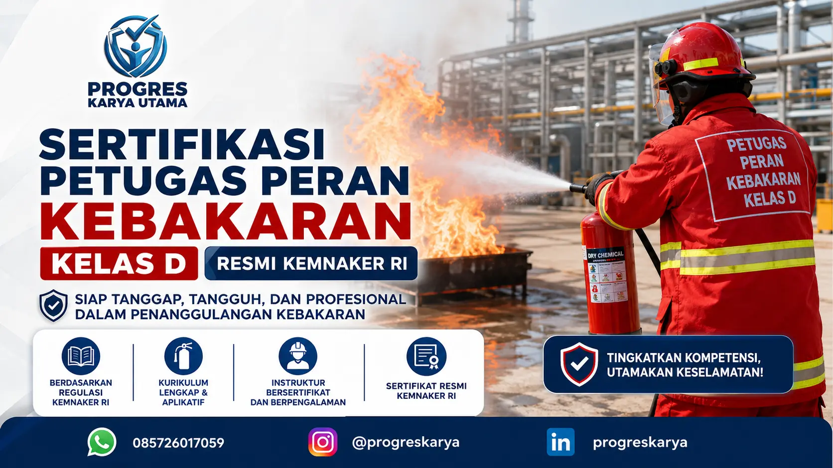 Sertifikasi Petugas Peran Kebakaran Kelas D Resmi Kemnaker Tahun 2026